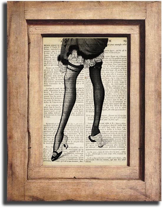 Vintage Woman Legs Dictionary Page Print 0042