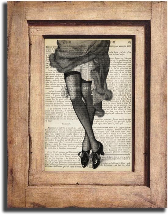 Vintage Woman Legs Dictionary Page Print 0040