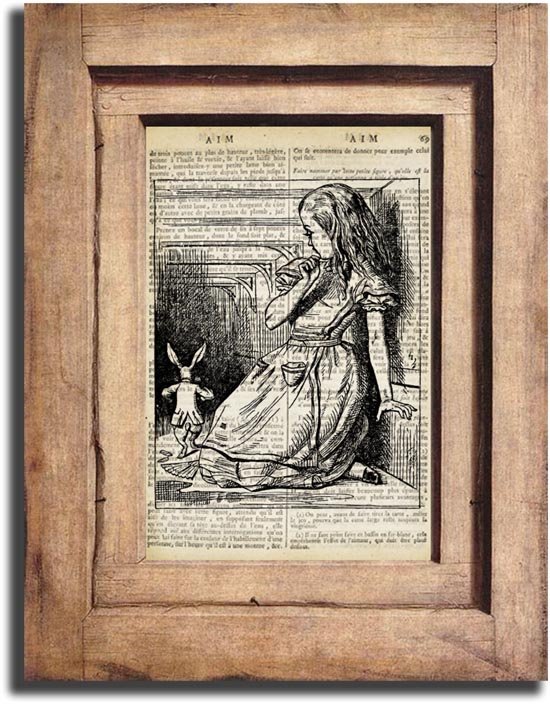 Vintage ALICE IN WONDERLAND Dictionary Page Print 0026