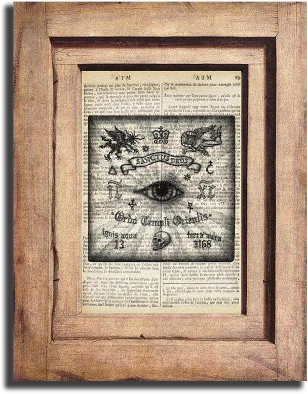 Art Print, Vintage Illuminati Dictionary Page Print 0013