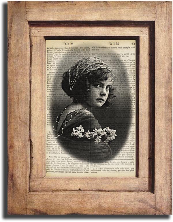Vintage VINTAGE GIRL Portrait Dictionary Page Print 0011