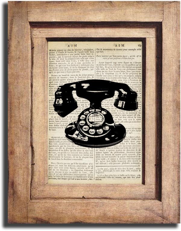 Art Print, Vintage TELEPHONE Dictionary Page Print 0010