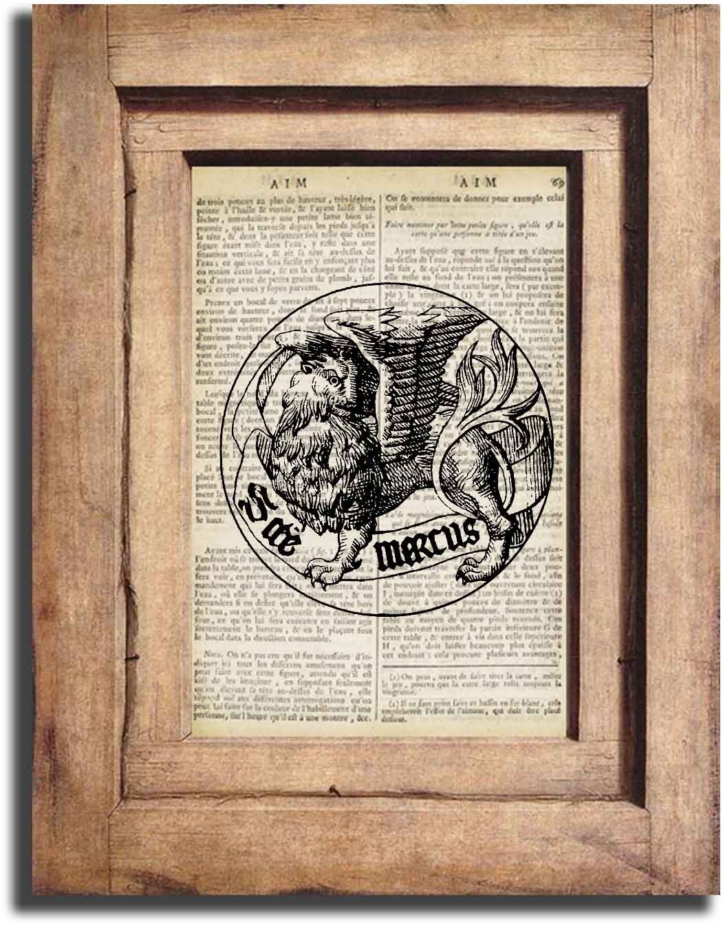 Art Print Vintage ORNAMENTAL Dictionary Page Print 0008