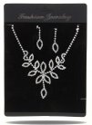 Elegant Imitated Diamond Metal Necklace + Earrings Jewelry Set (Silver)