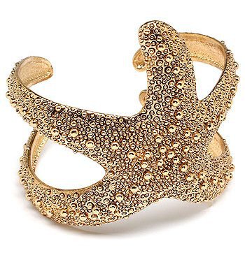 Starfish Cuff Wrap Bracelet Antique Gold Star Statement Bangle