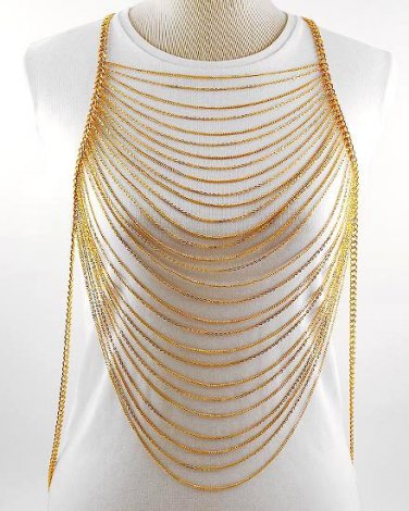 Body Chain Gold Draping Chains Dress Armor Chains Avant Garde Designer