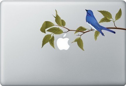 Macbook sticker blue bird