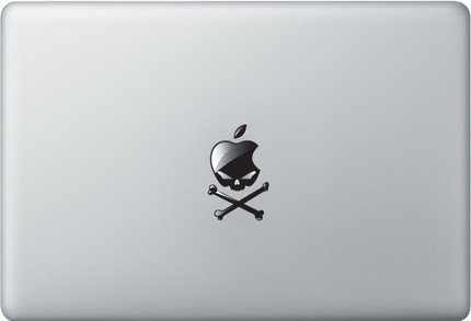 Skull macbook apple logo vinyl sticker