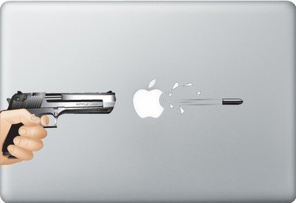 MAcbook Laptop vinyl sticker GUN SHOT