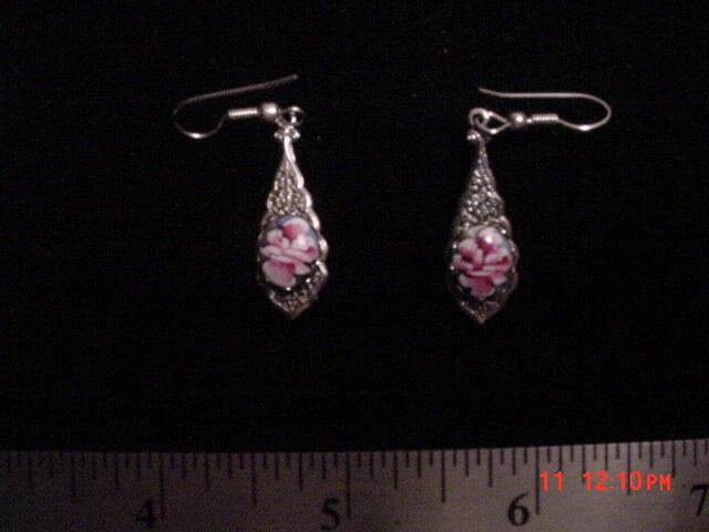 Ceramic Rose Earrings