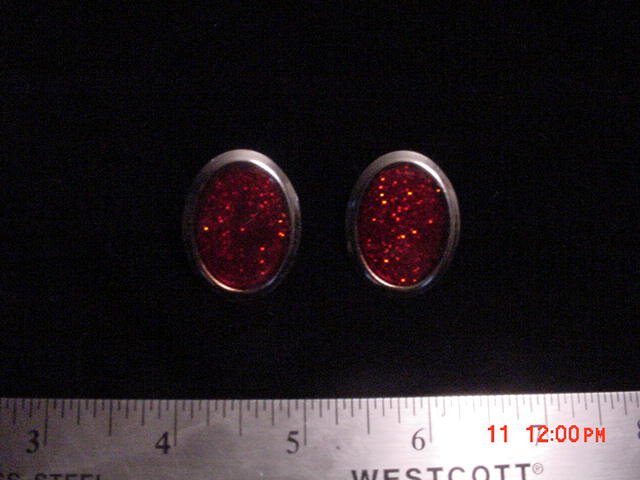 Red Oval Earrings