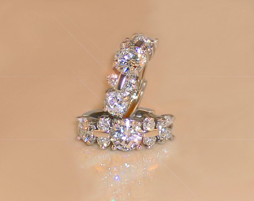 FREE Shipping 2.2ct 14-stone BRILLIANT RUSSIAN SIMULATE DIAMOND EARRINGS