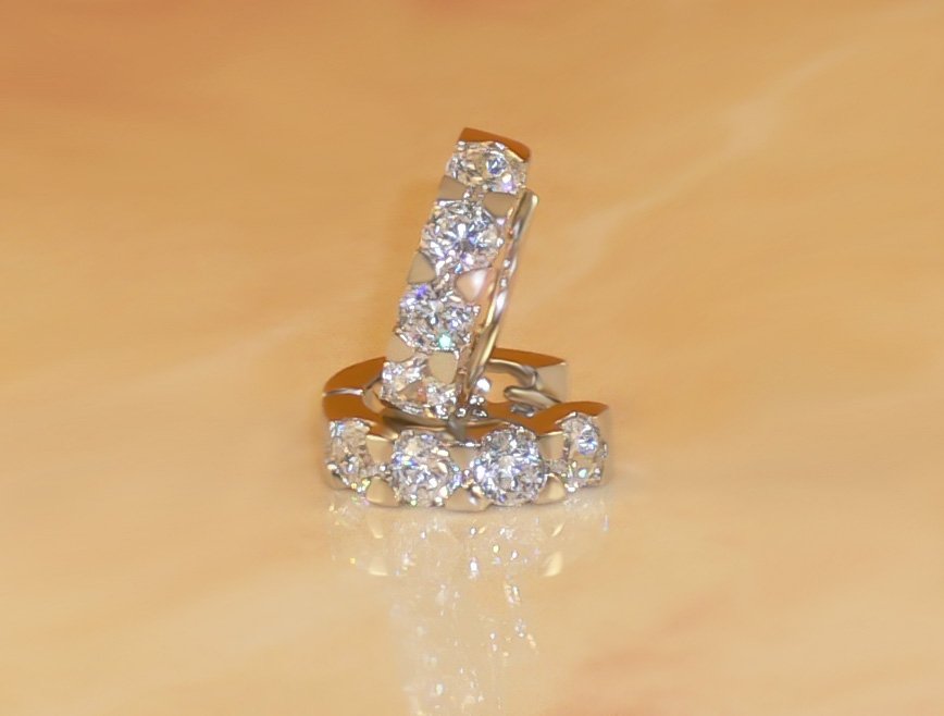 FREE SHIPPING 2ct 8-stone BRILLIANT RUSSIAN SIMULATED DIAMOND EARRINGS