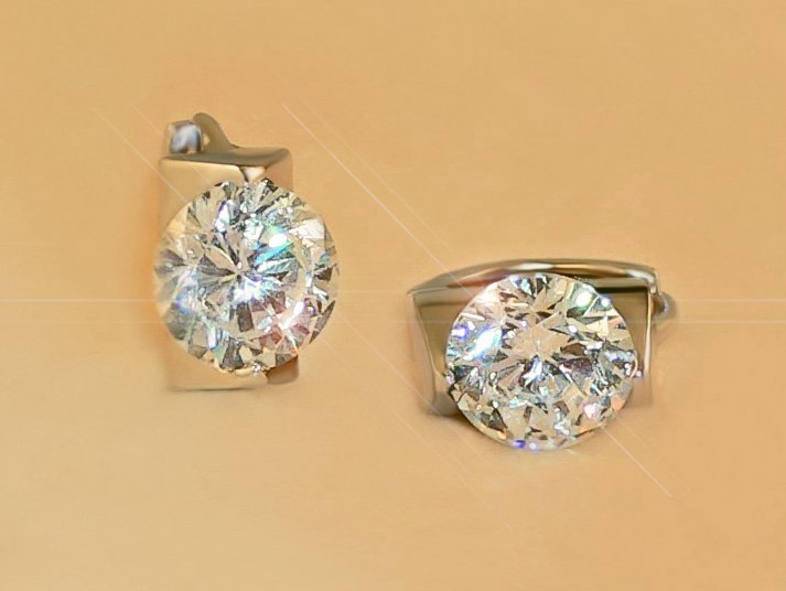 FREE SHIPPING 4.5ct SOLITAIRE RUSSIAN SIMULATE DIAMOND EARRINGS
