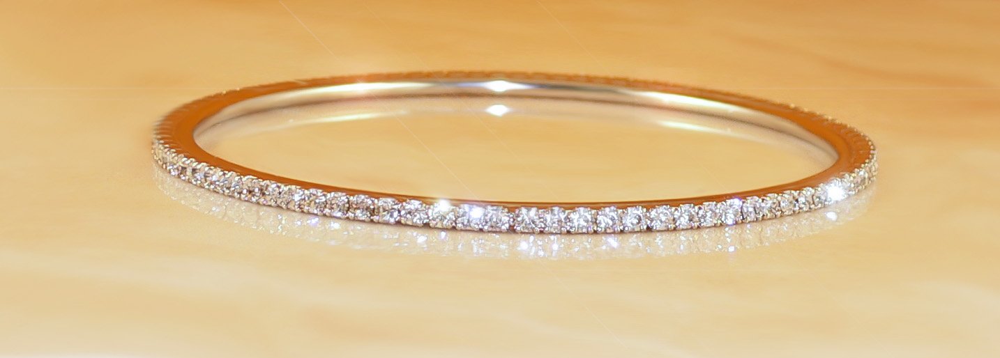 FREE SHIPPING 3ct ETERNITY DIAMOND CZ BANGLE BRACELET