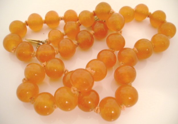 Vintage Necklace Orange 1950s Bead