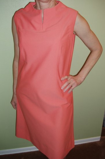 Vintage Dress Womens Peach Sleeveless