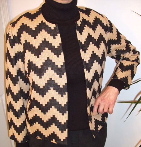 Vintage Jacket Womens Black and Tan