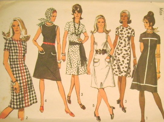 Vintage 1971 Sewing Pattern Simplicity 9315 Dress