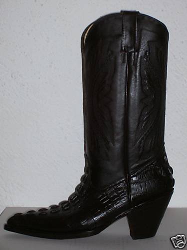Custom COWBOY BOOT CROCO design BLACK 5 underslung heel