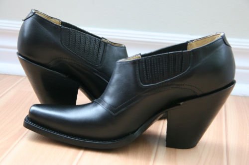 CUSTOM SQUARE THOE BLACK SHOE HELLS 4 INCHES