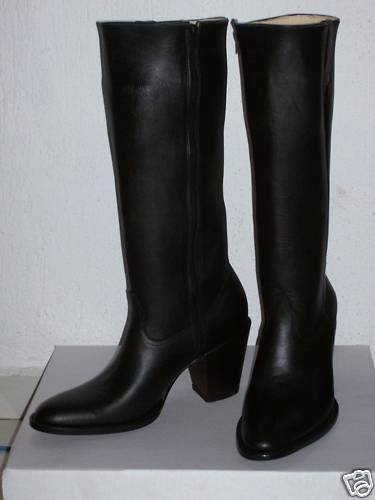 MADE TO ORDER ROUND TOE16 INCHES TALL SIDE ZIPPER BOOTS