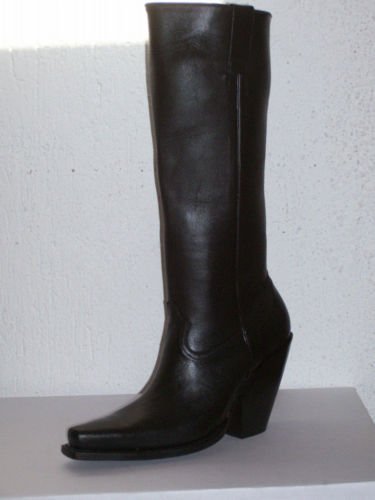 COWBOY BOOTS SQUARE TOE 4" HEEL PLAIN 16"SHAFTS MEN 11