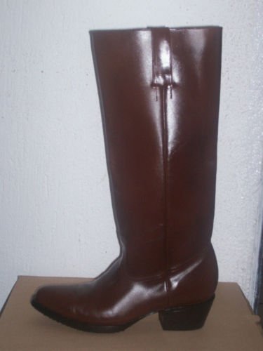 ROUND TOE COWBOY BOOTS men size 10 ZIPPER FLAT TOPS k3
