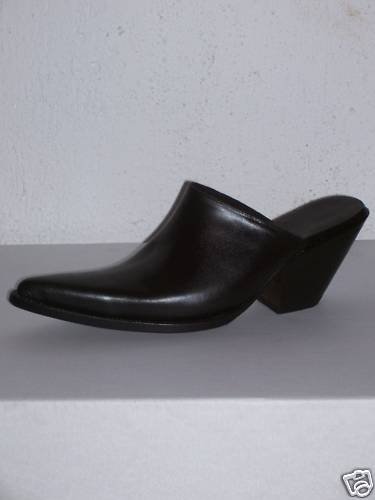 MULES SHOES BLACK SIZE 9.5 HELLS 3 INCHES100% LEATHER