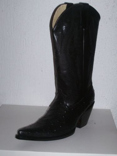 COWBOY BOOTS OSTRICH DESIGN LEATHER men SZ 11.5 NEW