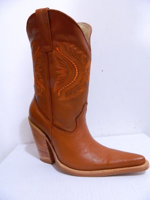 5" heels cowboy boots sadle tan boots natural color heels and soles men size 8