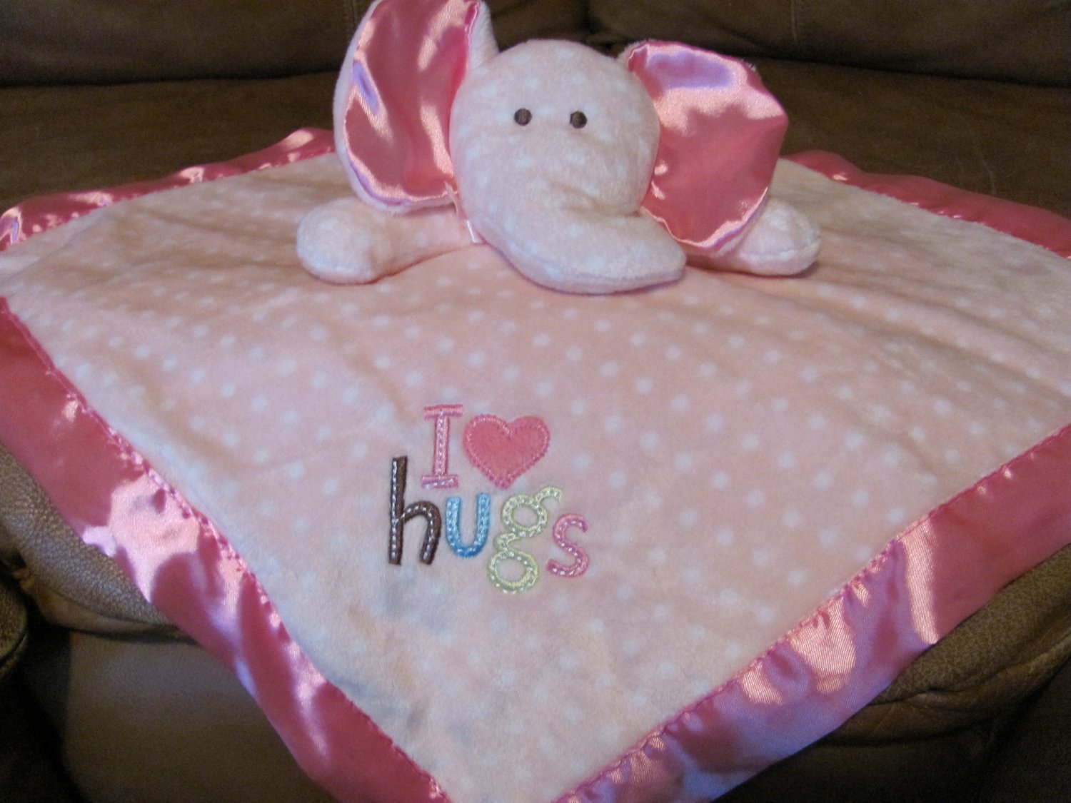 carter's elephant plush security blanket