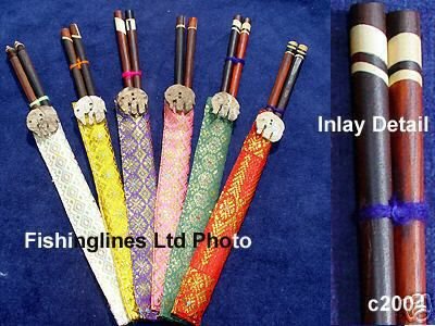 Handmade Hardwood Chopsticks: Wood Inlays & Elephant Head Silk Cases - FREE SHIPPING WORLDWIDE