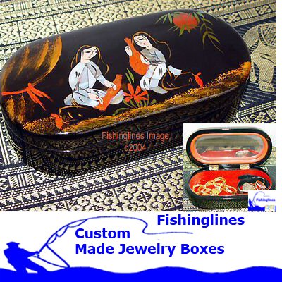 Lacquer Ware SMALL OVAL Jewelry Box with inlay Mother of Pearl – FREE Shipping WORLDWIDE