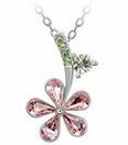 Swarovski Crystals Floral Blossom Pendant Necklace