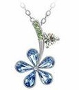 Swarovski Crystals Floral Blossom Pendant Necklace
