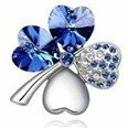 Swarovski Crystal Four Leave Clover Brooch