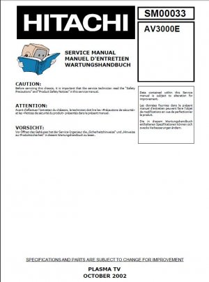 Hitachi 32hdl52a 37hdl52a Tv Service Manual PDF