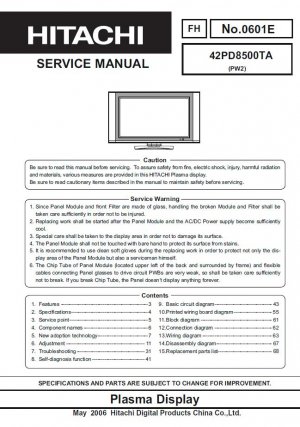 Hitachi Plasma Tv User Manuals Download - ManualsLib