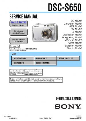 Manual Camera Digital Sony Dsc 650 Camera