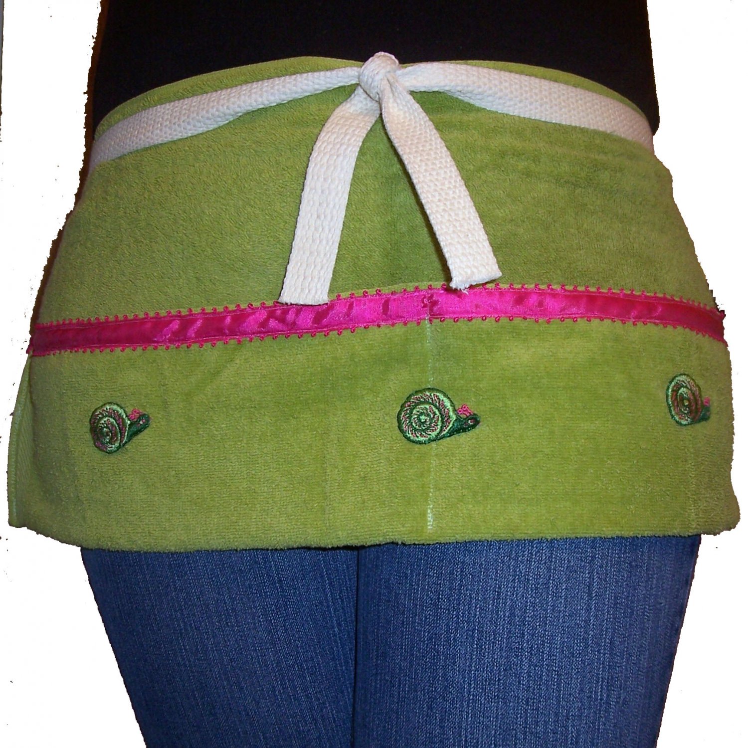 Green & Pink Snails Apron