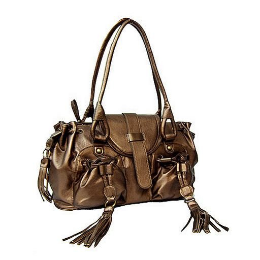 Designer Double Pocket Shoulder Bag (Bronze)