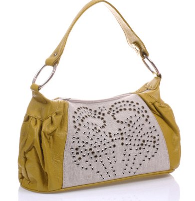 purse handbag studded lime yellowish white