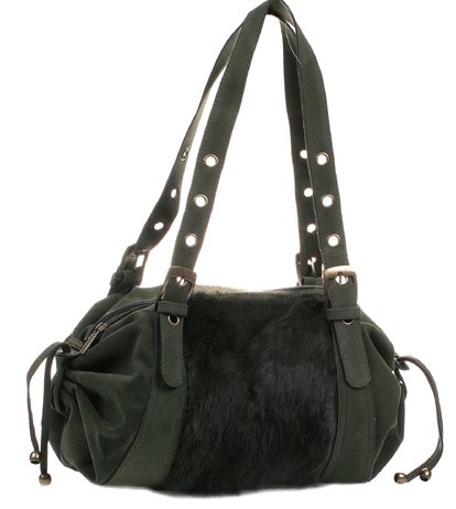 Faux fur handbag purse adjustable strap