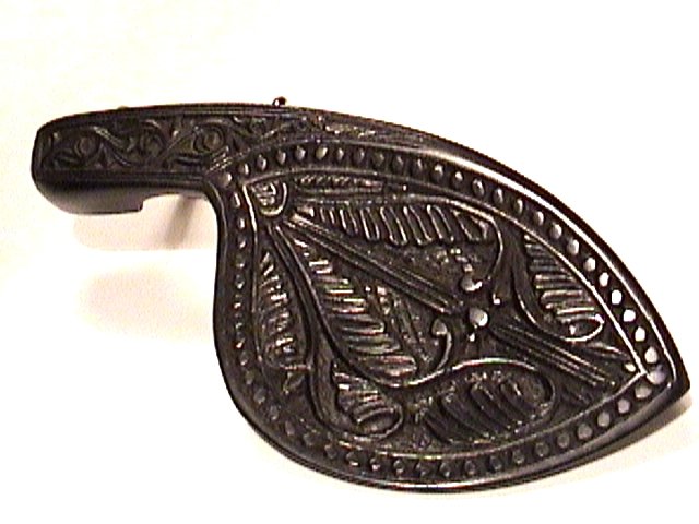 43100 Ornate Carved Ebony & Chrome Violin Chinrest