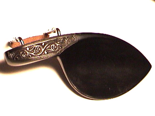 43101 Carved Western Ebony & Chrome Violin Chinrest
