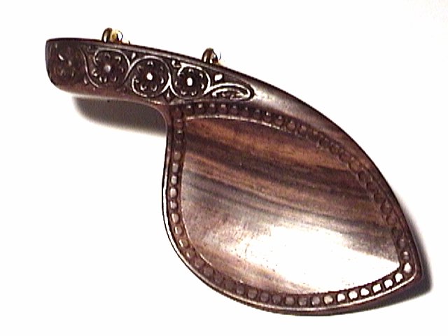 43117 Carved Rosewood & G Guarneri Flowervine Violin Chinrest