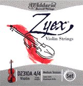 86131 D'Addario Violin Zyex Set 4/4M (Aluminum D), DZ310A-M