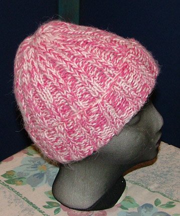 Pink faux angora hat