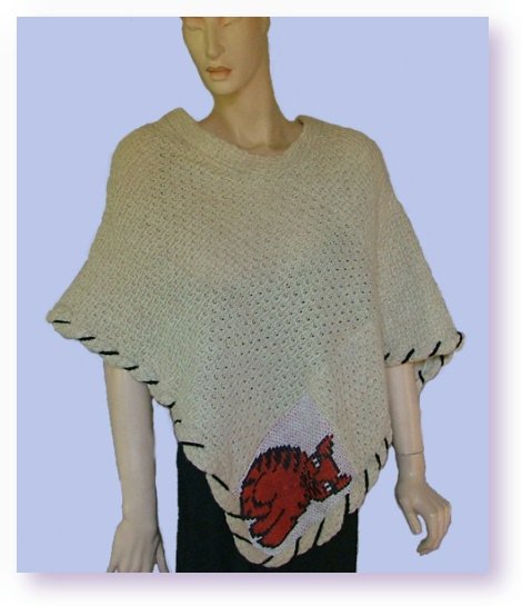 Loom knit cat poncho